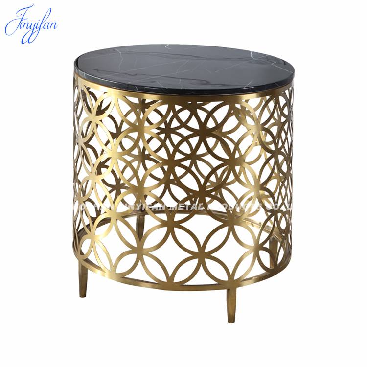 modern luxury stainless steel glass gold  living room metal  coffee table  base