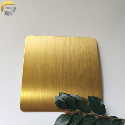 Vv188 Free Sample Colorfast Brushed Finish Titanium Gold Stainless Steel Sheet For Ktv Decoration