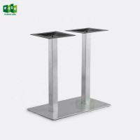 Double column brushed stainless steel dining table legs square (E9718)